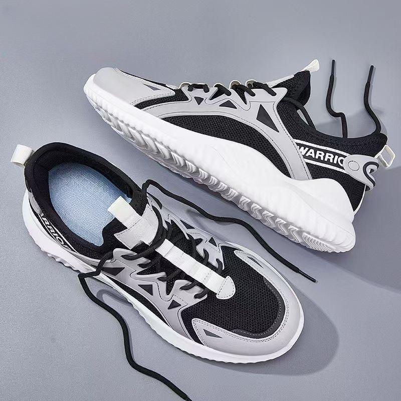 Chaussures pour hommes nouvelles chaussures d'été pour hommes en maille respirante chaussures décontractées tendance polyvalentes chaussures de sport couleur unie chaussures décontractées pour hommes
