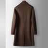 Mittellanger und langer, doppelreihiger Wollmantel für Herbst und Winter, lässige, warme, doppelseitige Wolljacke für junge Leute