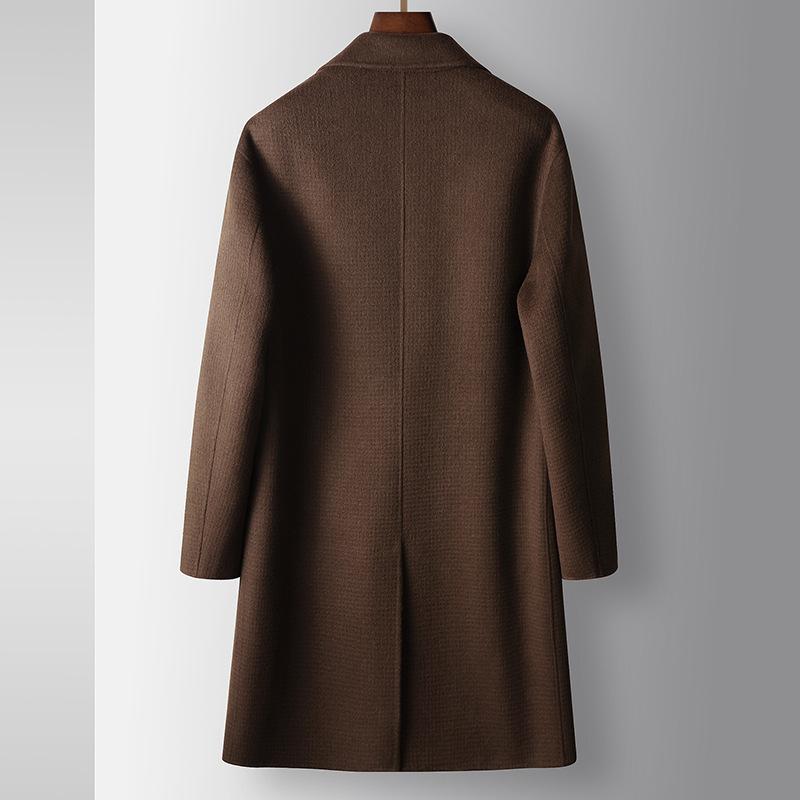 Mittellanger und langer, doppelreihiger Wollmantel für Herbst und Winter, lässige, warme, doppelseitige Wolljacke für junge Leute