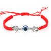 Blue Evil Eye Red String Bracelet Set - Handmade Woven Design
