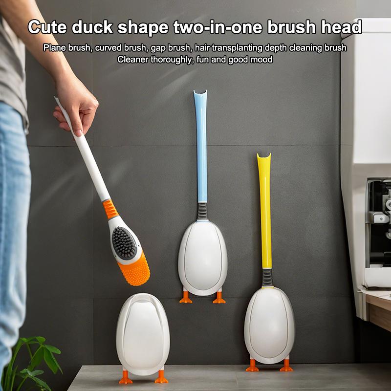 Toilet Brush Silicone Brush No Punching Toilet Cleaning Toilet Wall Hanging Cleaning Bathroom Accessories Toilet Set Accessories