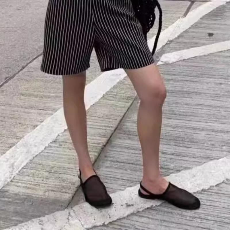 Модные новые летние женские туфли из сетчатой ткани с круглым носком и открытой пяткой — фото 4