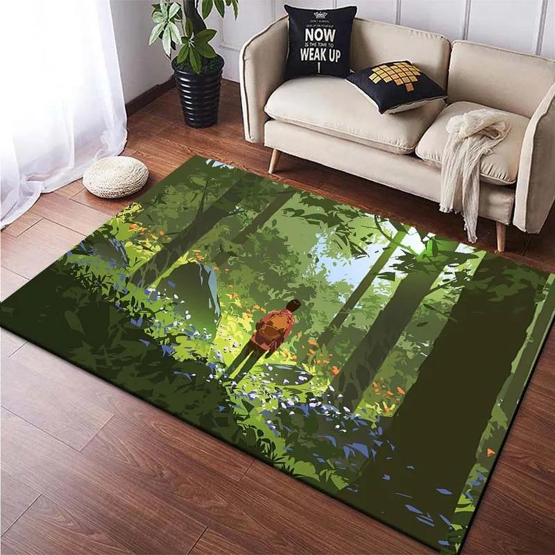 Cartoon Landscape Pattern Floor Mats Door Decoration Home Living Room Floor Mats
