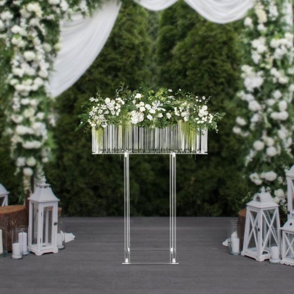 Clear Acrylic Flower Display Stand for Wedding & Home Decor, 5kg Capacity, Elegant Centerpiece for Bouquets, Vases and Event