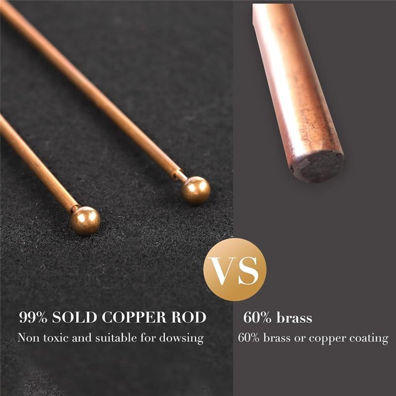 AD23-Copper Dowsing Rods 2PCS Divining Rods+Dowsing Pendulum + Divination Mat- For Divining Water,Treasure,Buried Items Etc