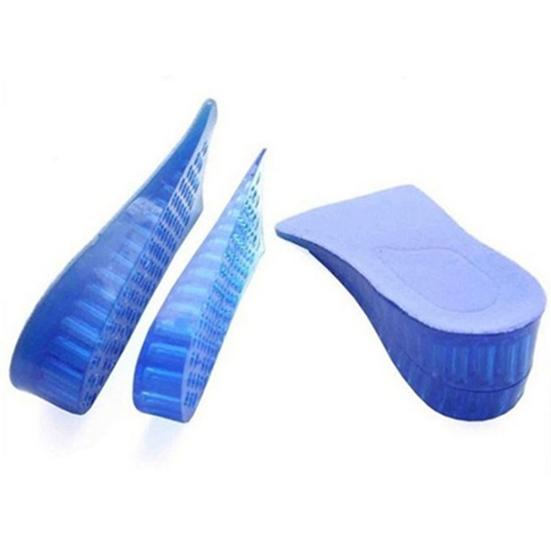 Unisex Silicone Lift Height Increase Double Layers Shoe Insoles Heel Insert Pad