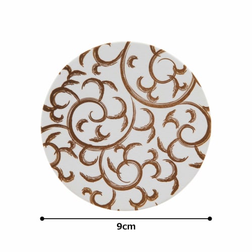 Endo Shoji TKG Paper Coasters, Brown, Arabesque Pattern (Pack of 100), Round, 90mm Diameter, 1mm Thick, a Must-Have for Evening Drinks, Commercial Use