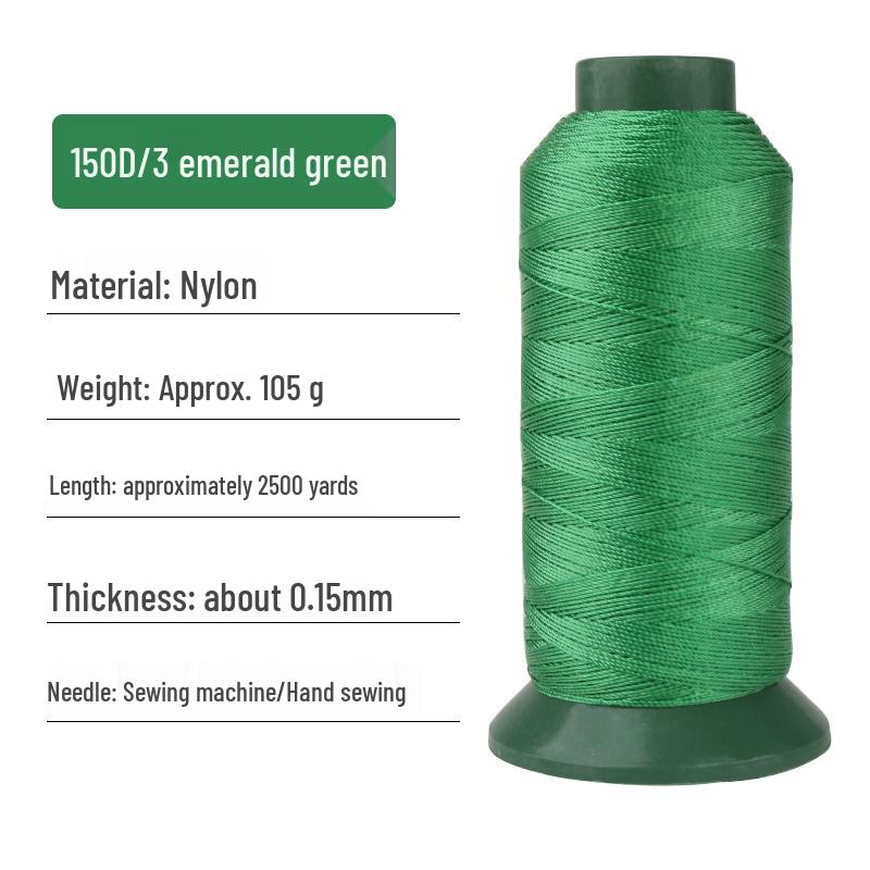 150D/3-Ply High-Strength Mercerized Nylon Thread for Sewing and Leatherwork