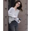 Women's V-Neck Long Sleeve Relaxed Fit T-Shirt