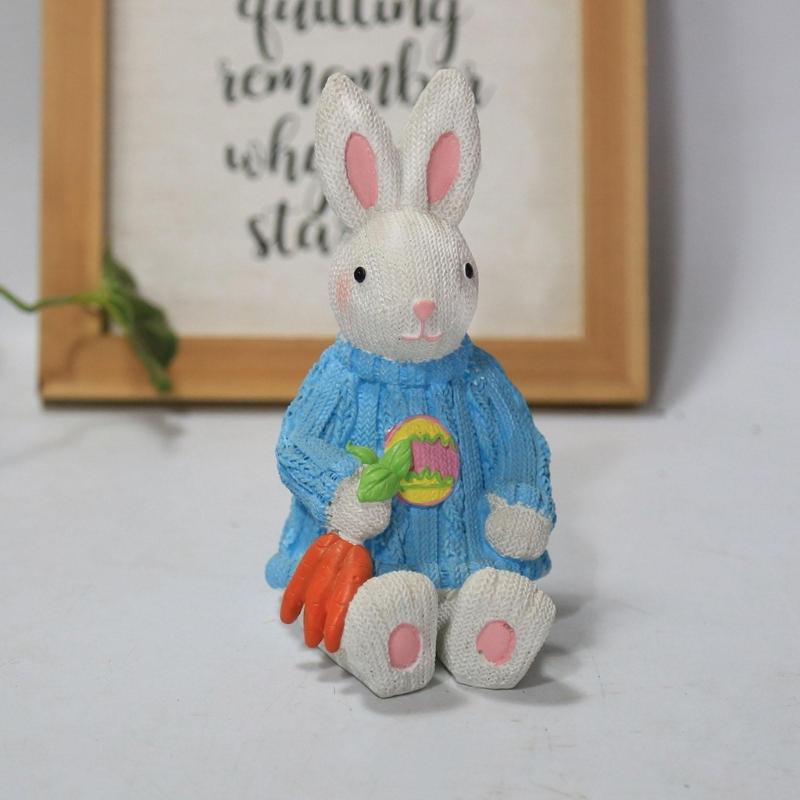 Osterhase Figur Harz Gewebte Kaninchen Skulptur Schlafsaal Party Dekoration
