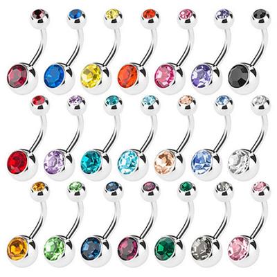 15 Stück Unisex Punk Strass Bauchnabelpiercings Nabelknopf Ringe Körper Piercing Schmuck