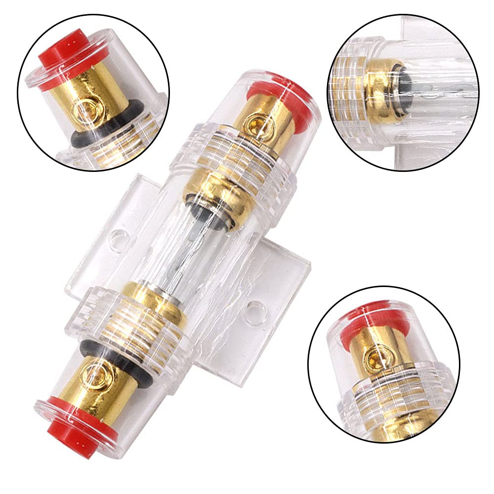 2pcs Fuse Holder Car Audio AGU Fuse Holder Car Audio Fuse Holder Car Audio with 60A Fuse Replacement