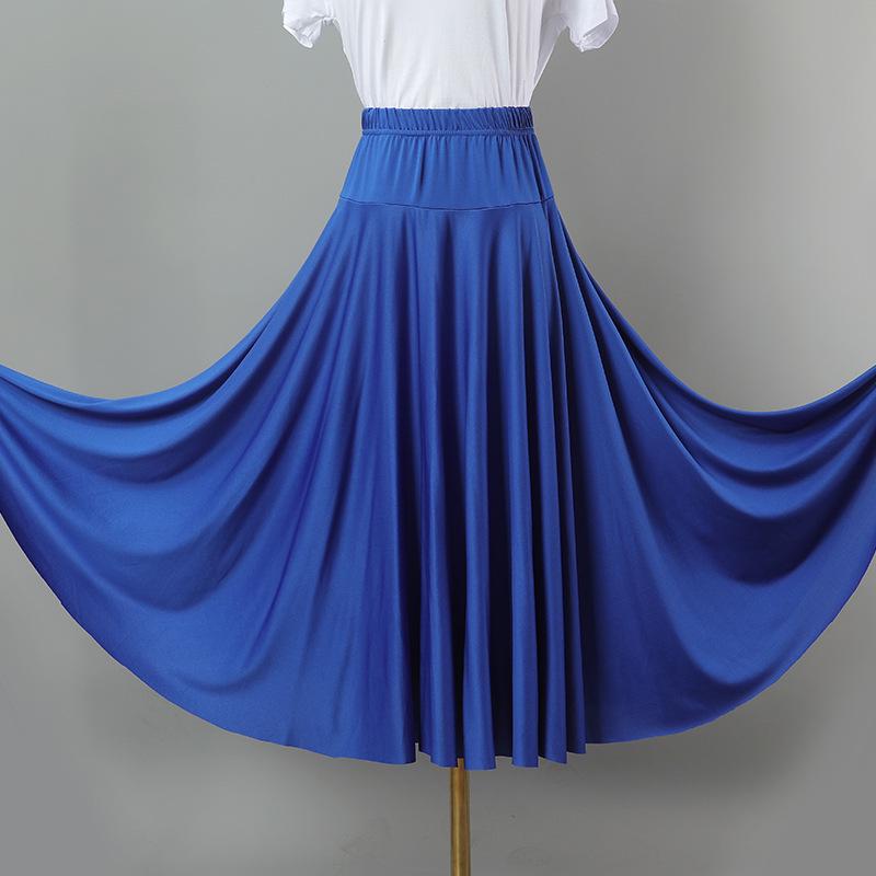 2025 Nová jednobarevná sukně na square dance a sálový tanec s velkým rozsahem