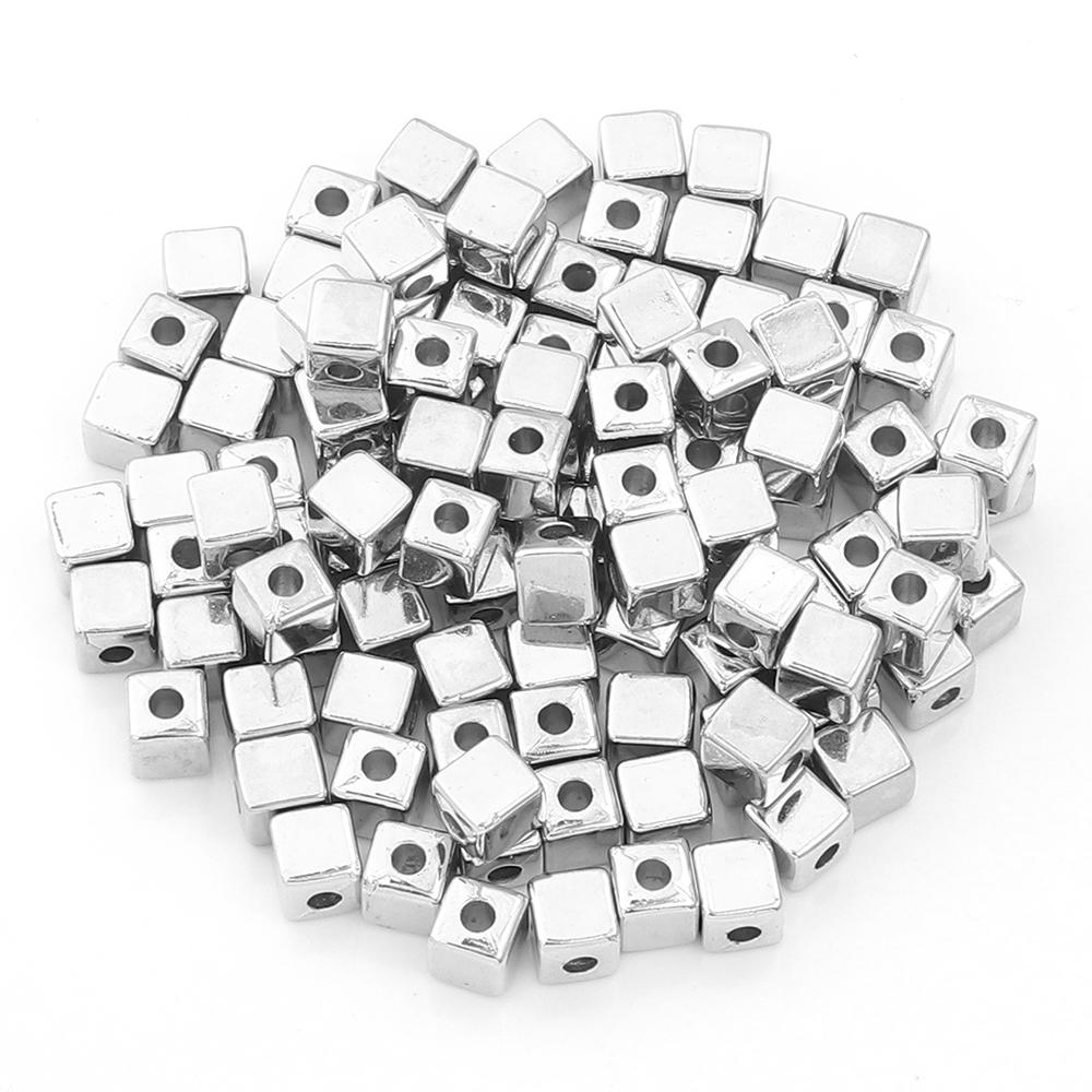 200pcs 3/4/5mm CCB Square Beads Cube Loose Spacer Beads for DIY Jewelry Making Crafts Bracelets Necklace Accessories Wholesale