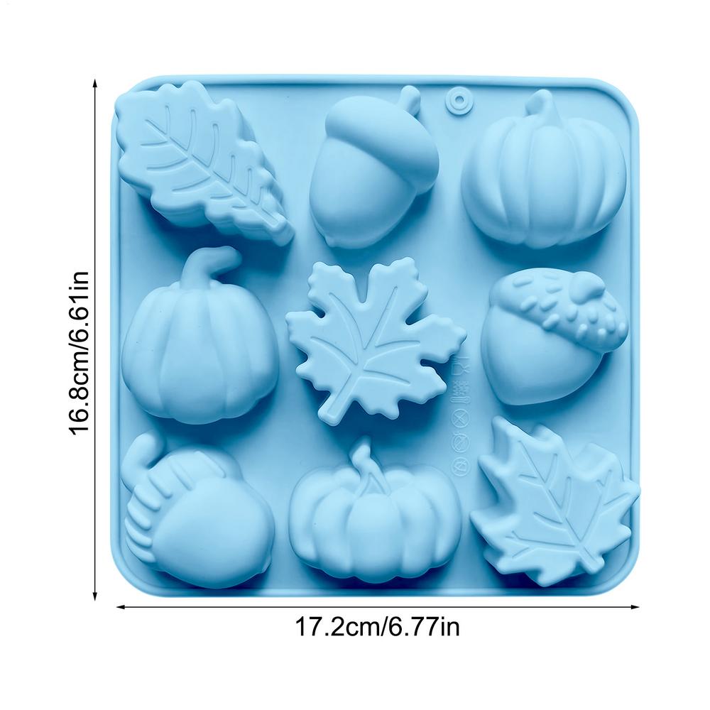 Silicone Pans For Baking 9-Cavity Fall Pumpkin Silicone Cake Molds Fall Decor Maker Craft Supplies For Thanksgiving Halloween