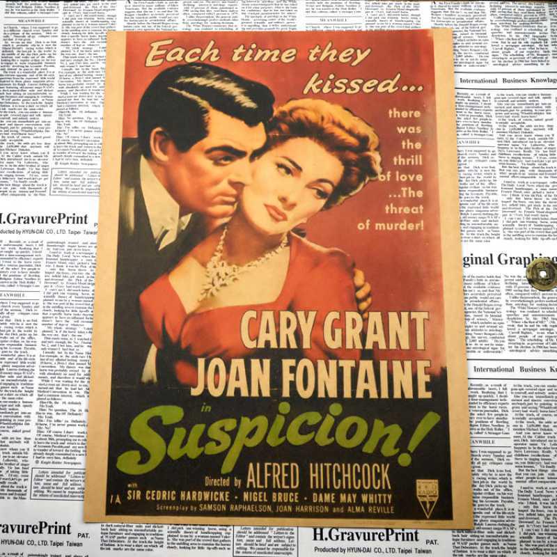 Free Shipping Alfred Hitchcock Retro Movie Poster for Bar, Living Room, Office Decor
