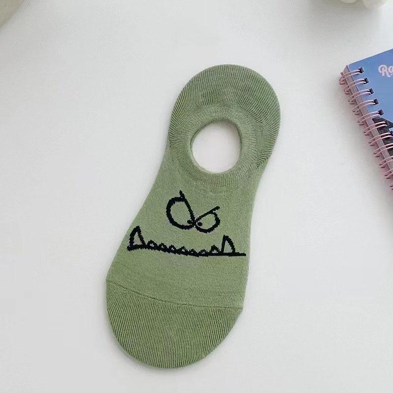 1/5 Pairs Cartoon Funny Boat Socks Women's Socks Summer Thin Invisible Low-Cut Cute Short Socks Trendy Monster