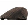 HT5050 Berets Autumn Winter Caps for Men Women Artist Painter Plaid Wool Beret Hat Male Female Ivy Flat Cap Adjustable Beret Cap