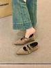 Retro pointed head shallow mouth inner height increase single shoes women's 2025 new design French late evening wind Mary Jane shoes
