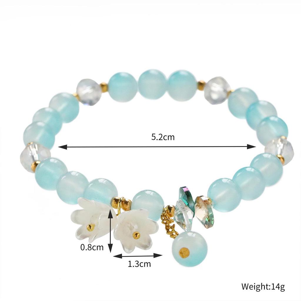Floral Butterfly Glass Beaded Bracelet: Perfect Gift for Friends, Students, and Girls