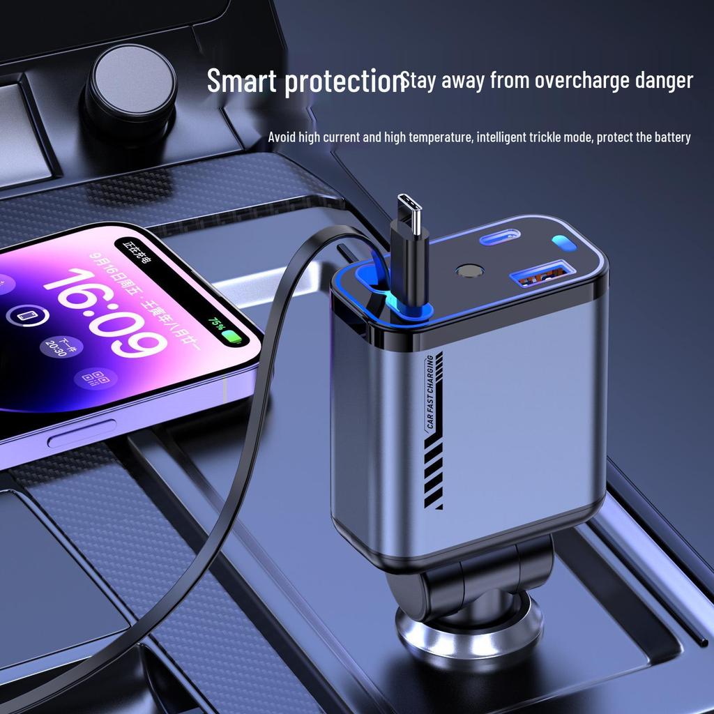 Starry Sky Ceiling Light & 120W Car Charger: Rapid Charging 4-in-1 for Apple 16