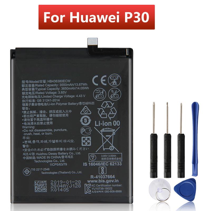 Rechargeable Lithium Battery For Huawei P30 HB436380ECW Phone Battery 3650mAh