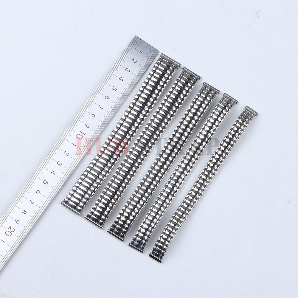 12/14/16/18/20mm Stretch Expansion Stainless Steel Watch Band Universal Strap Metal Elastic Belt for Men Women Watch Accessories