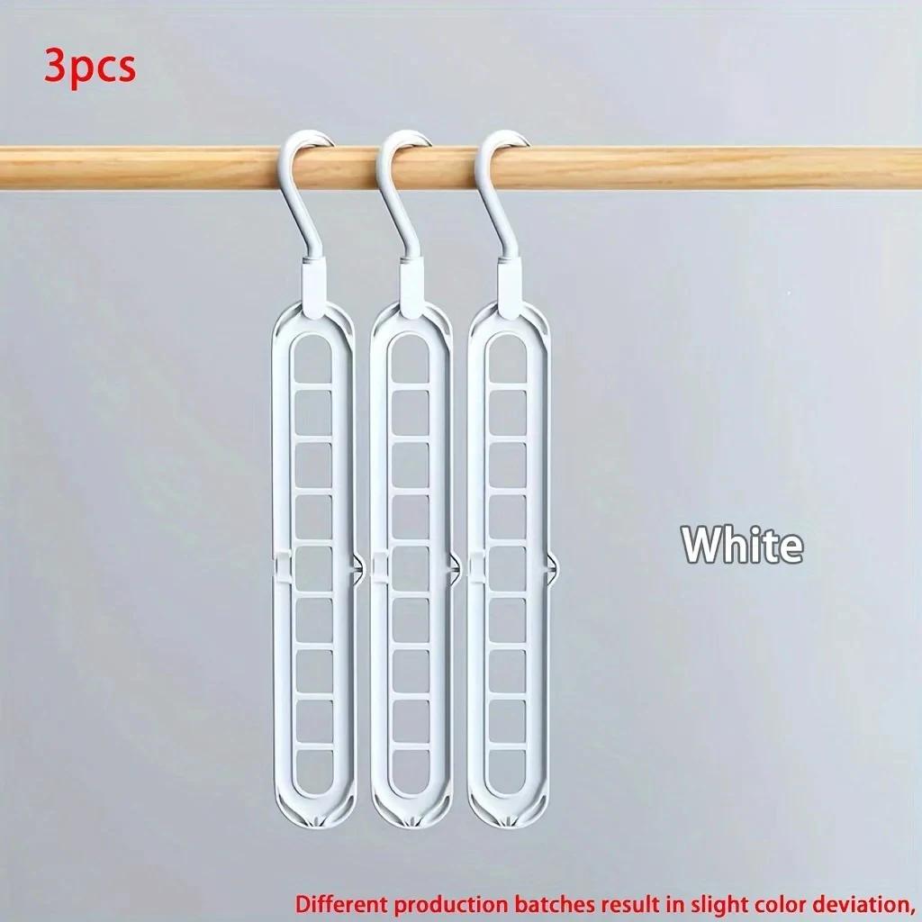 Plastic Multifunctional Hangers Heavy Duty Space Saving 9 Holes Clothes Organizer for Bedroom Cabinet Wardrobe Home Storage Use