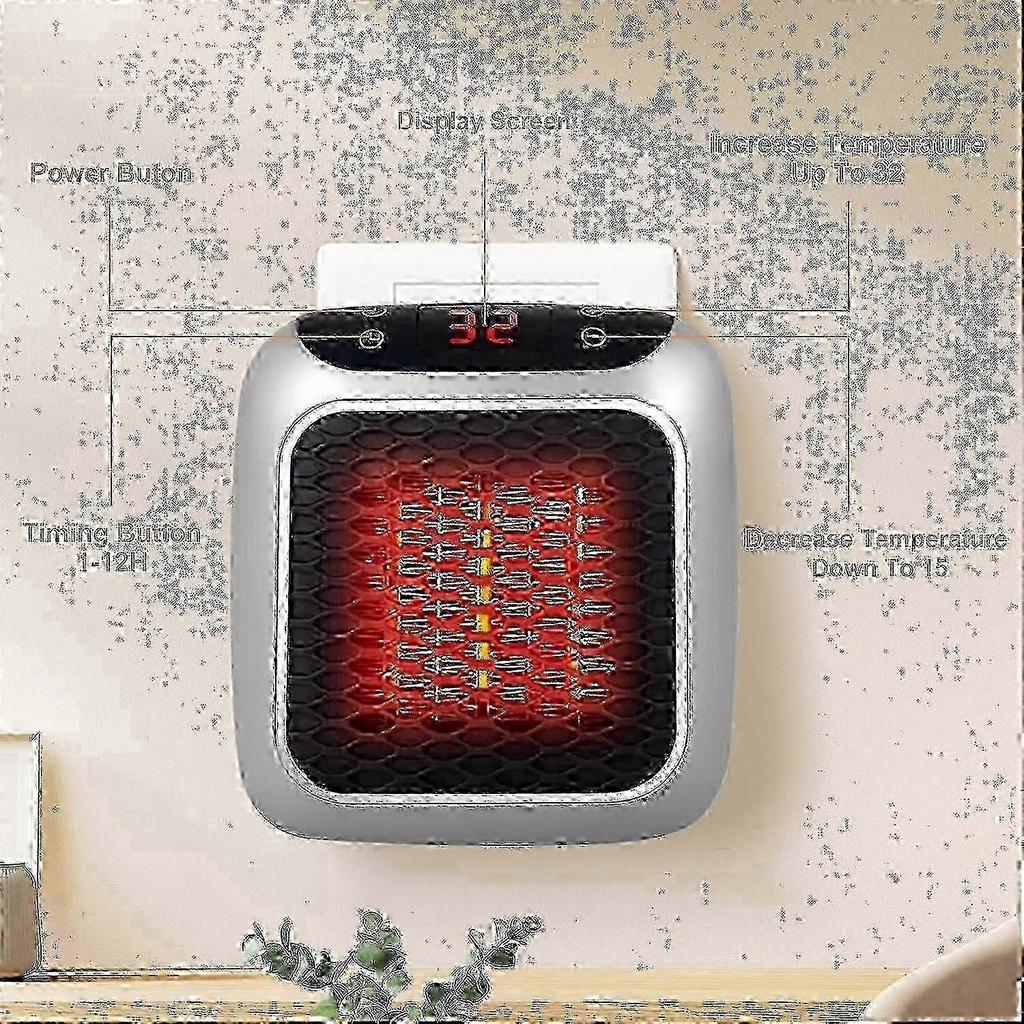 Portable 800W Ceramic Heater with Remote, Timer, LED Display & 2 Heat Settings