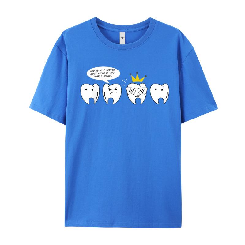 Funny Tooth Shirt For Dentist Crewneck Tshirt Father Day Party Tees Short Sleeve Hip Hop 100 Cotton Tops T Shirt Female