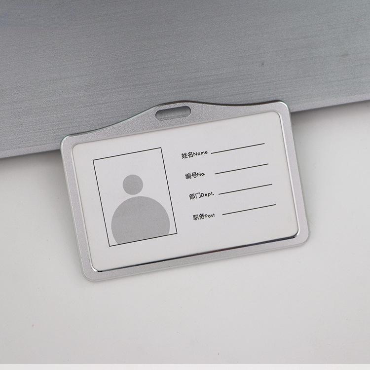 Fashion Card Cover Women Men Aluminum Alloy Work Name Card Holders Business Work Card ID Badge Lanyard Holder Metal Bags Case