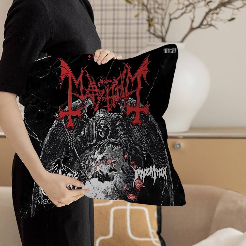 Mayhem Band Kuddar Gåvor Hemmakontor Möbler Sovrum Soffa Bil Kuddfodral Fodral 45x45cm
