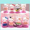 Hello Kitty Mini Figures Set Eight Piece Cute Cartoon Kt Miniatures Cake Toppers Gift