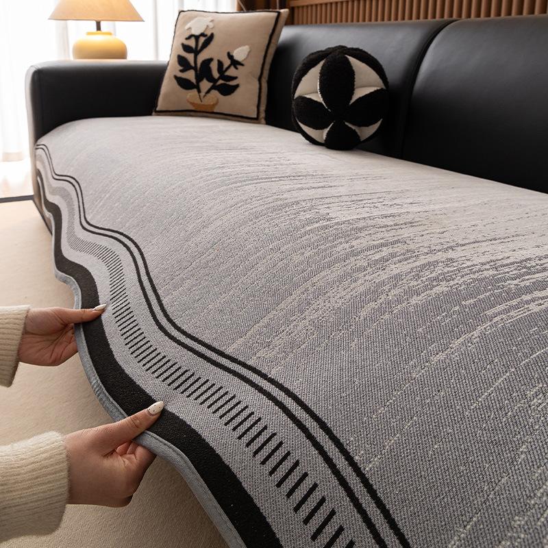 New Special-Shaped Sofa Cushion Fixed Non-Slip Sofa Seat Cushion One-Piece Straight Row High-End Sofa Cover Cloth Towel