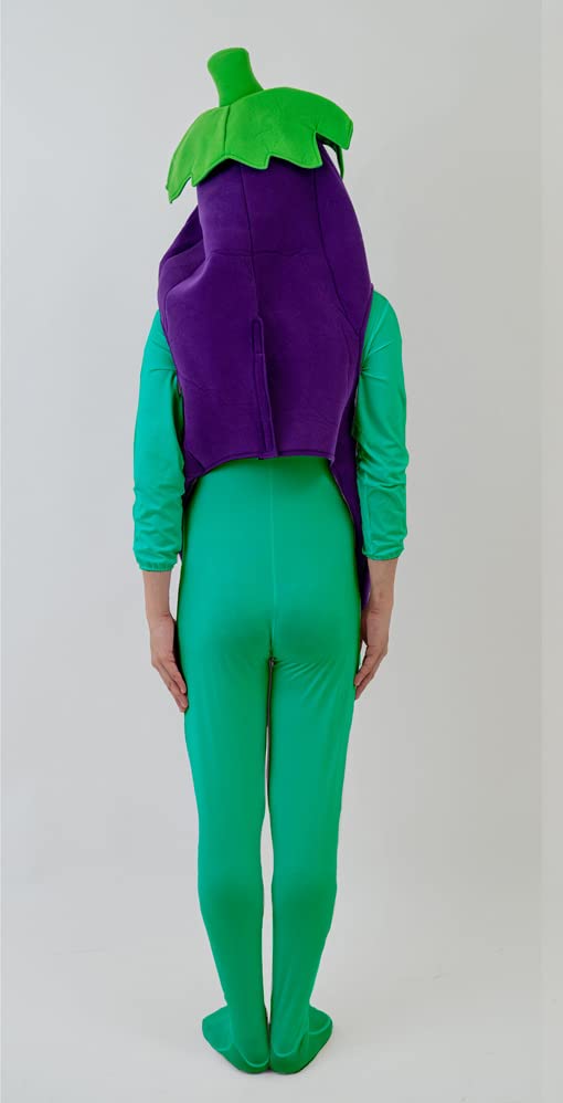 022AM Foolish Eggplant Full Body Tights Set Full Body Tights Eggplant Kigurumi Costume for Cultural School Adult Funny Event [Lucan] [Natural,