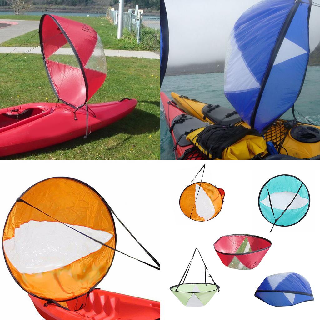 Foldable Surfling Kayak Boats Sail Clear Window Downwind Kayak Sail Windsurfing Sail Paddleboard Boating Supply