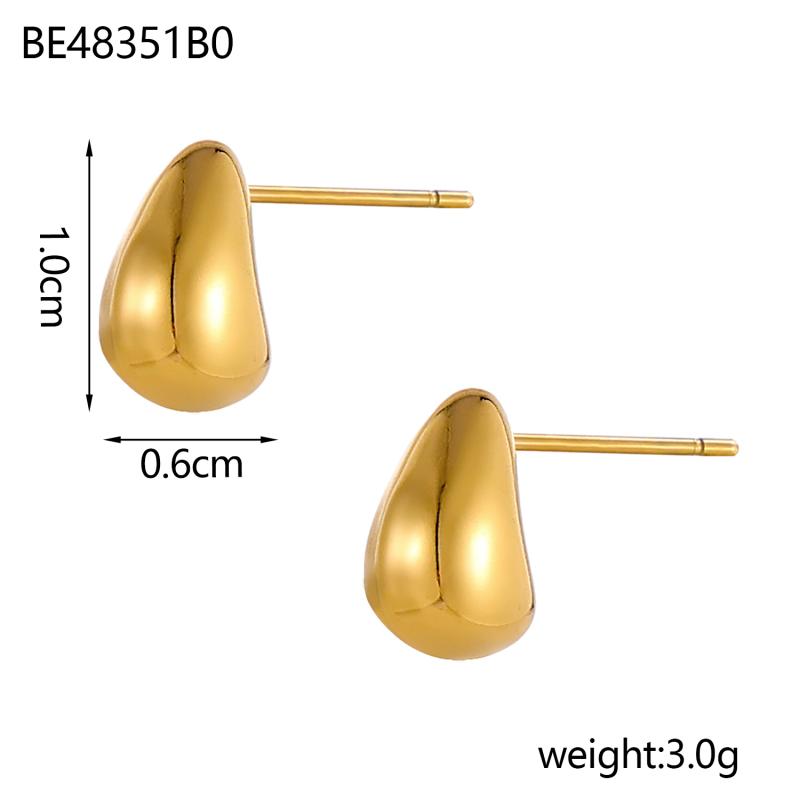 

CARLIDANA Stainless Steel Half Minimalist Metal Drop Charm Earrings Women Anti Allergic High Quality Daily Fashion Japan Jewelry