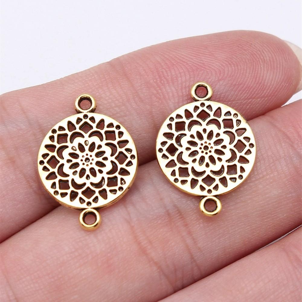 Connettori Fiore a Lavoro Aperto Gancio per Ciondolo Colore Bronzo Antico Creazione Gioielli Accessori Fatti a Mano Connettori per Ciondoli