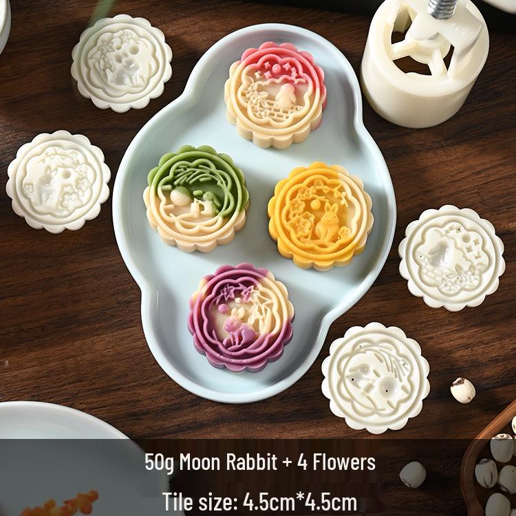 Mid-Autumn Mooncake Press - Flower Ice Skin Mold for Pastry & Mung Bean Cake