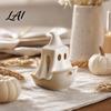 Relaxation Gift Idea 3D Printed Ghost/Pumpkin Boat Figurine Creative Ghost Ornament Mini Pumpkin Fun Sculpture Desktop Decoration for Office Study