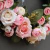45CM Elegant Pink Peony Wreath Garland Floriation Decoration Hanging for Door Wedding Festival