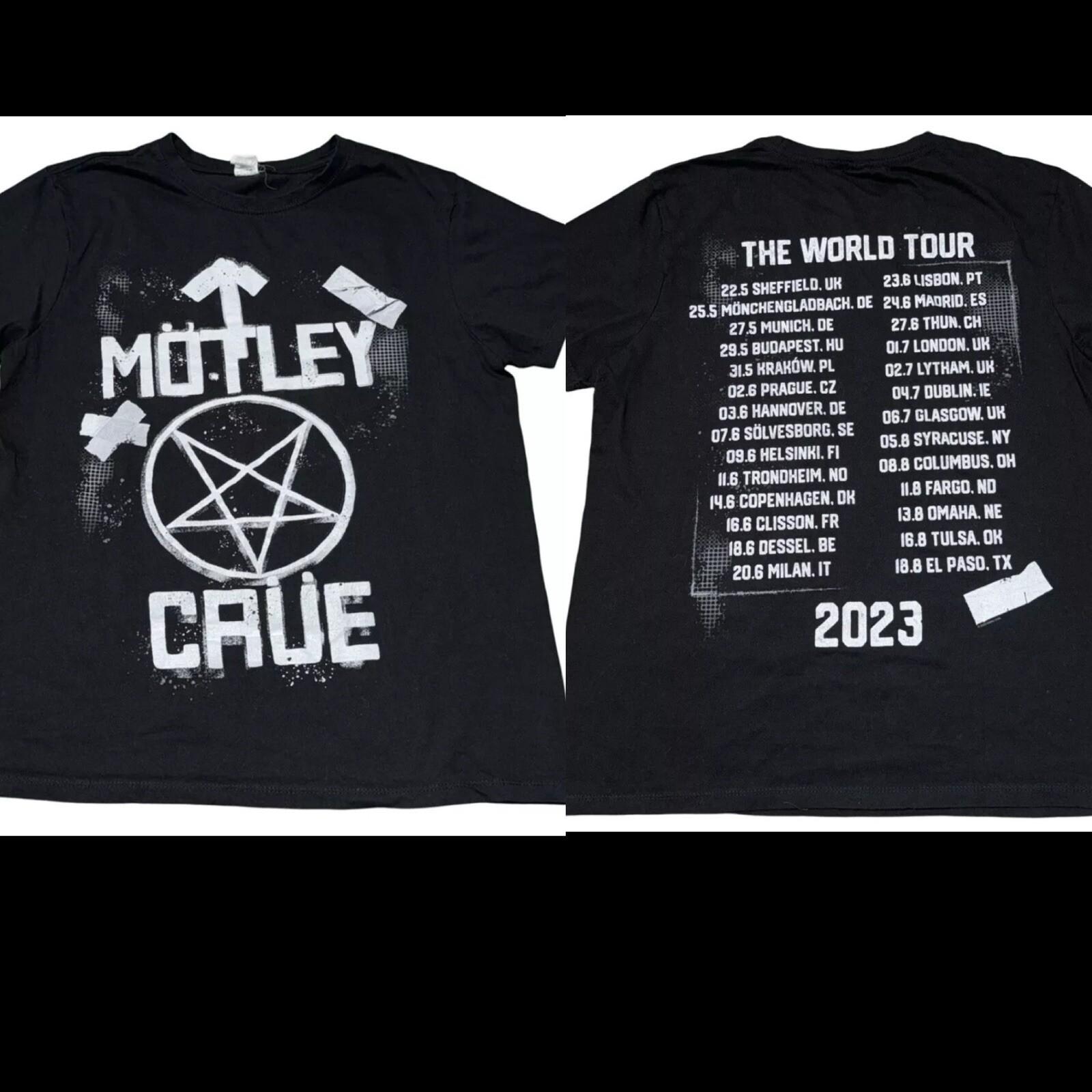 T-Shirt Ink Motley Crue 2023 World Tour Graphic Print T-Shirt Adult Small Unisex T-Shirt M