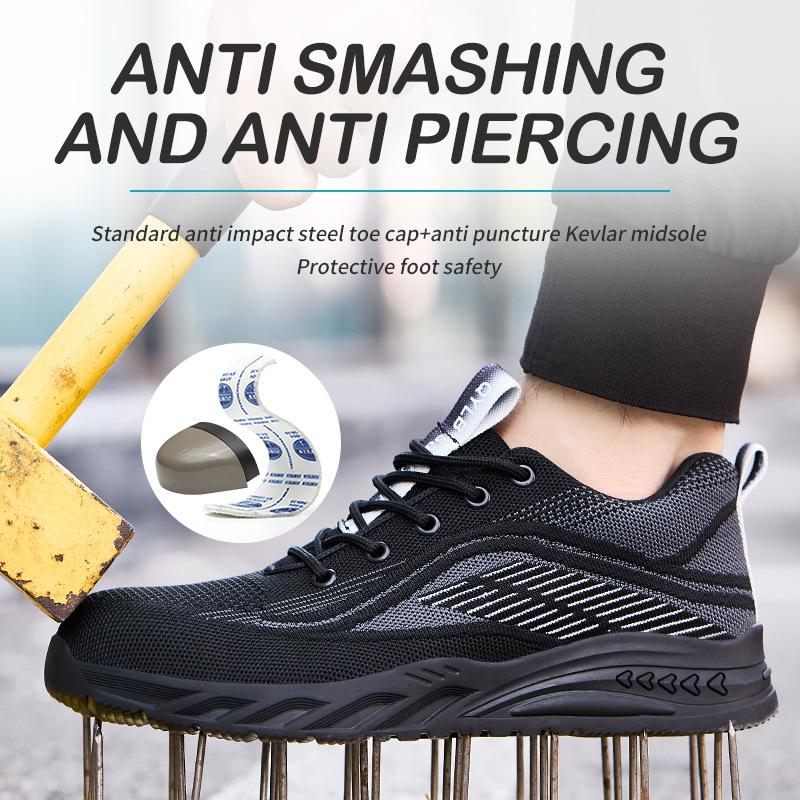 Anti-Smash Steel Toe Sneakers Anti-Puncture Boot Of Safety Working Shoes With Protective Toe Lightweight Breathable Safety Shoes