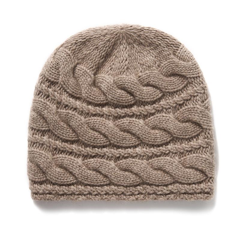 

New Autumn and Winter Women s High End Solid Color Horizontal Pattern Twisted Pattern Warm and Fashionable Knitted Casual Toe Cap Hat One Size