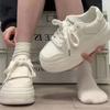 Single shoes children spring and autumn 2025 new versatile chic Hong Kong style little white shoes thick-soled wear-resistant sports and leisure bo