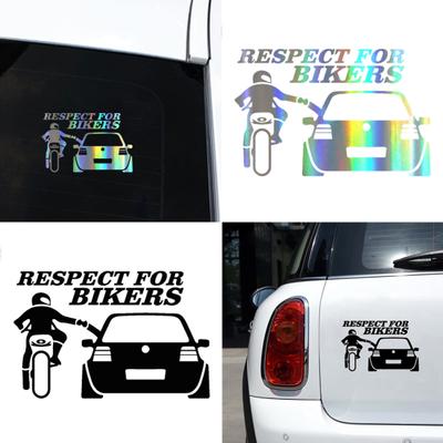 Respekt für Biker Reflektierende Auto Fahrzeug Karosserie Fenster Aufkleber Dekoration