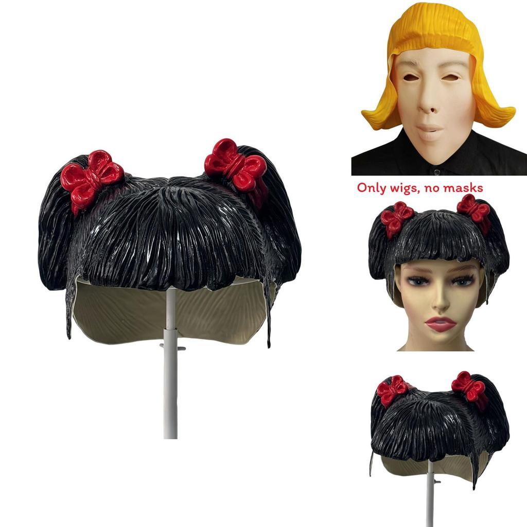 Halloween Latex Wig With Colorful Bobo Hairstyle For Cosplay And Costume Parties