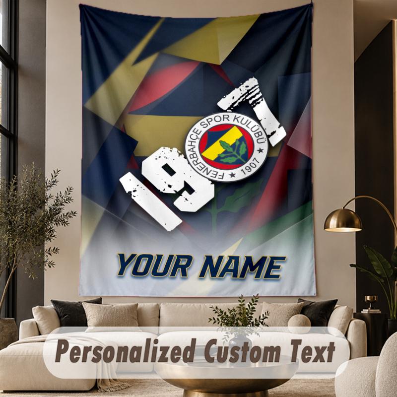 Custom Text Tapestry Fenerbahçe FC Print Wall Tapestry Indoor Living Room Wall Decor