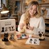 3D Beaded Animal Craft Kit DIY Cat Bead Figure Making Set with Instructions and Beading Supplies for Handmade Projects