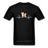 Shiba Inu Heartbeat Shirts Men Couple Custom Print Cute Dog Short Sleeve Father's Day T Shirts Tees